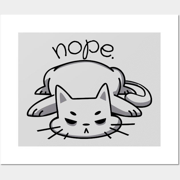 Nope Cat Wall Art by Bruno Pires